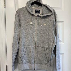 Abercrombie & Fitch Vintage Y2K Heather Gray Zip-Up Hoodie